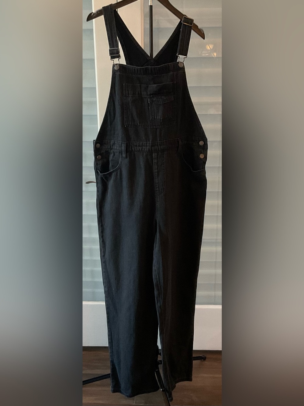 Universal Thread Black Denim Overalls with Front Bib